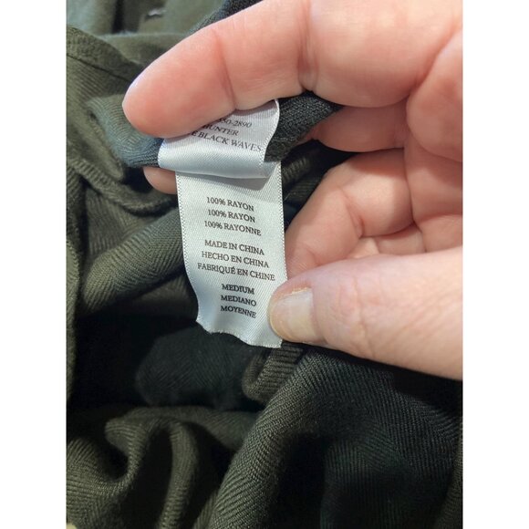 Rails Black Waves Blouse Hunter Olive Size M - Picture 5 of 15